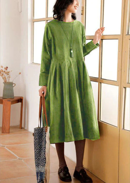 Amélie™ | French Blue Corduroy Patchwork Dress