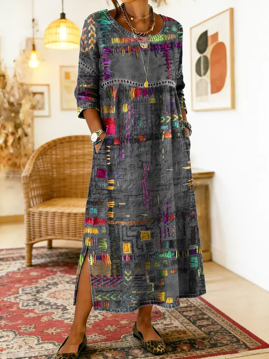 Soraya™ | Ethnic Patchwork Cotton Dress