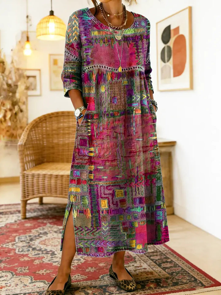Soraya™ | Ethnic Patchwork Cotton Dress
