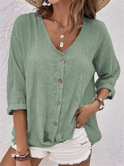 Casual V-neck top for women