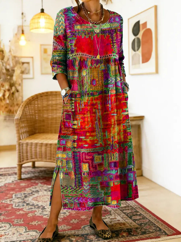 Soraya™ | Ethnic Patchwork Cotton Dress
