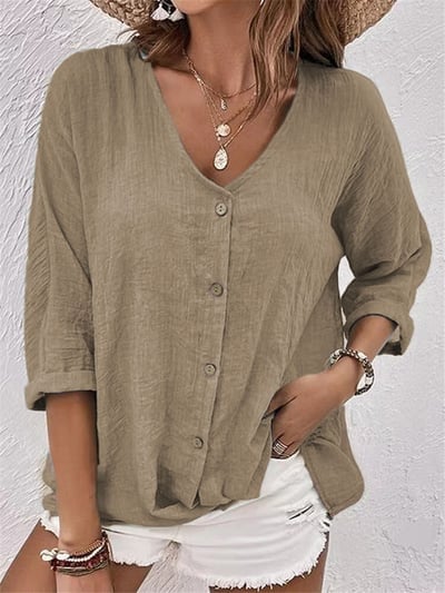 Casual V-neck top for women