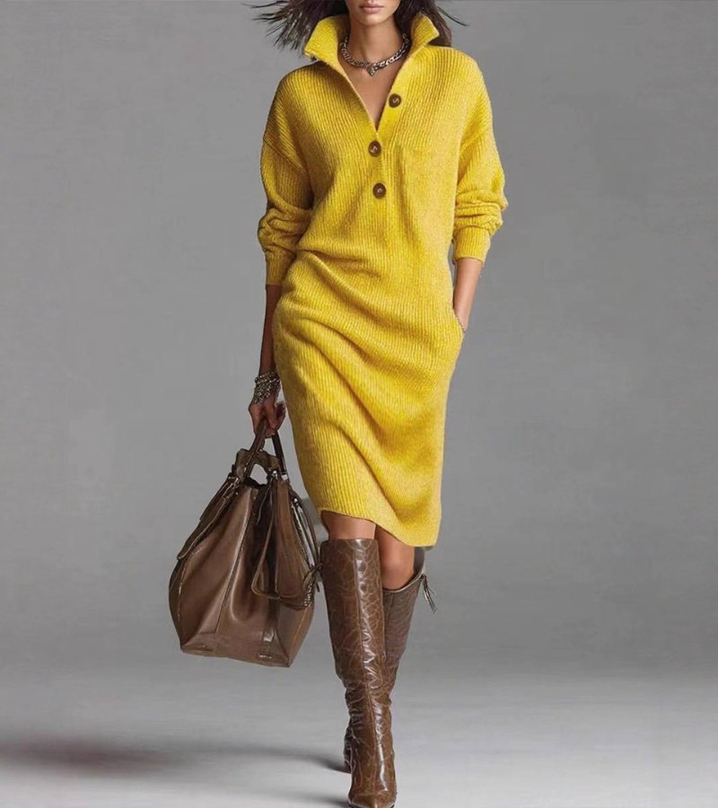 Damaris™ | Warm Knitted Elegance Dress