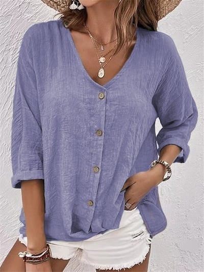 Casual V-neck top for women