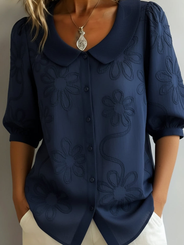 Seraphina – Vintage Floral Embroidered Shirt