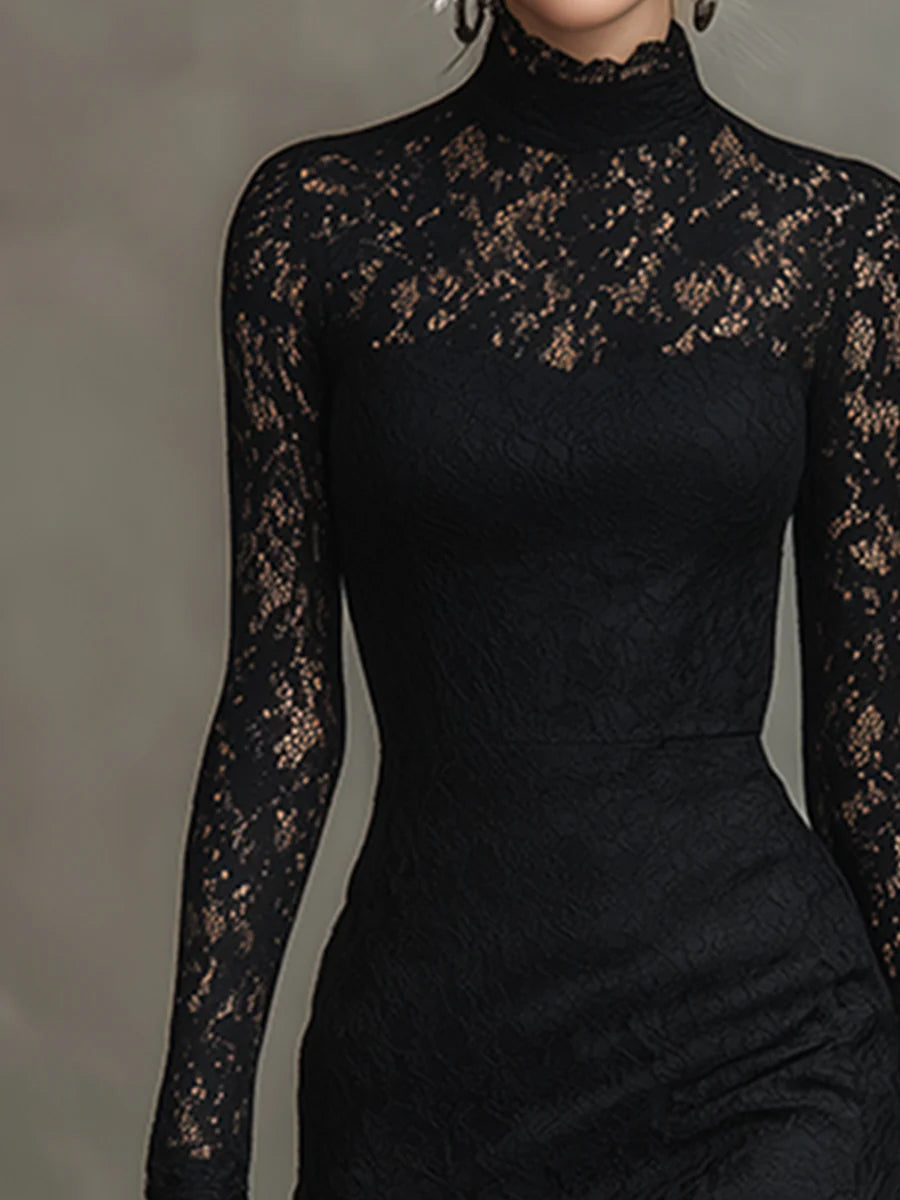 Clarissa | Elegant Lace Fishtail Maxi Dress