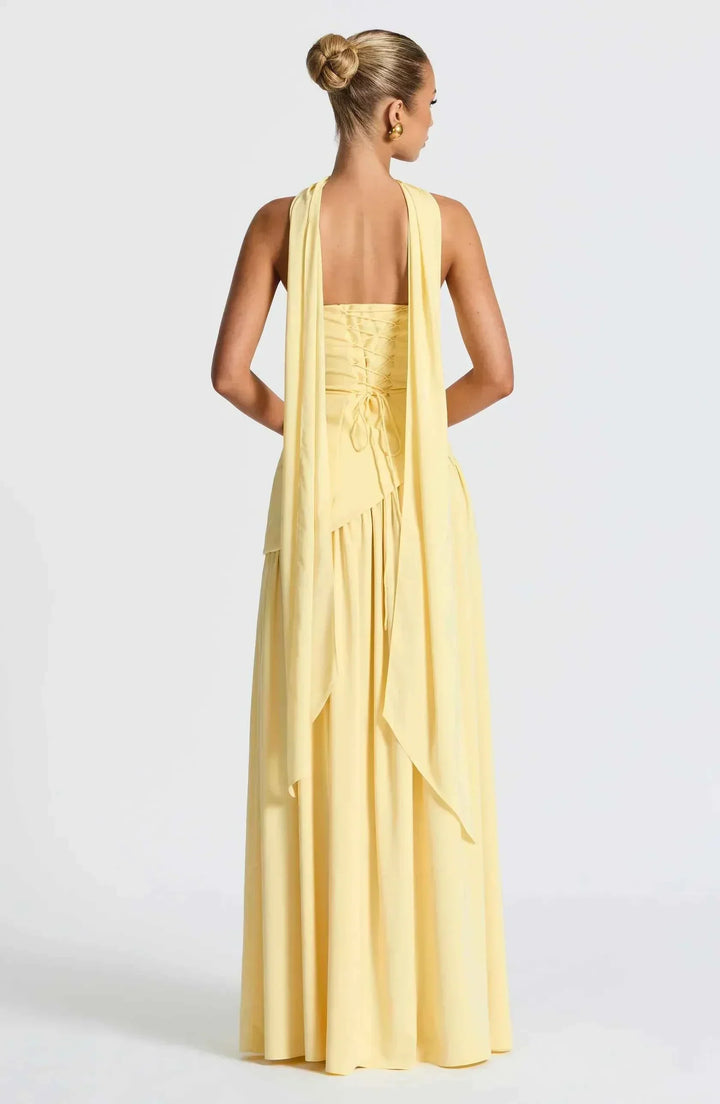 Maliyah | Long Wedding Dress with Slit and Drapery