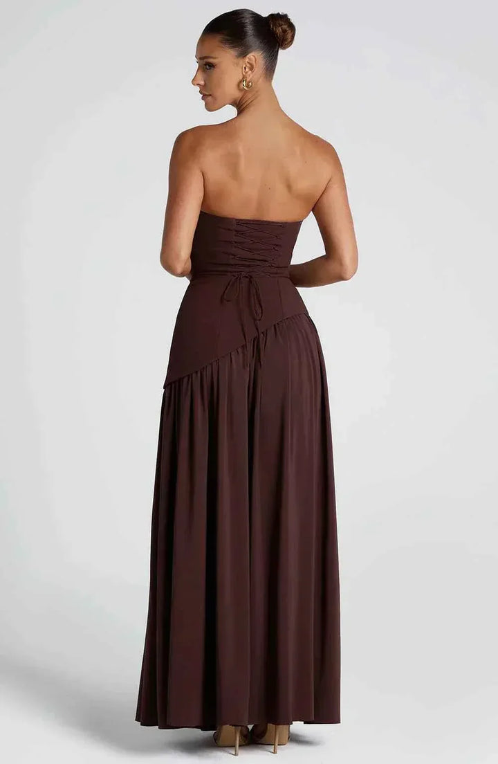 Maliyah | Long Wedding Dress with Slit and Drapery