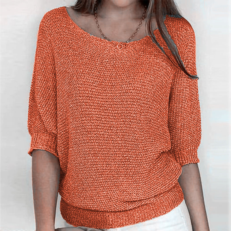 Solid Color Casual Sweater