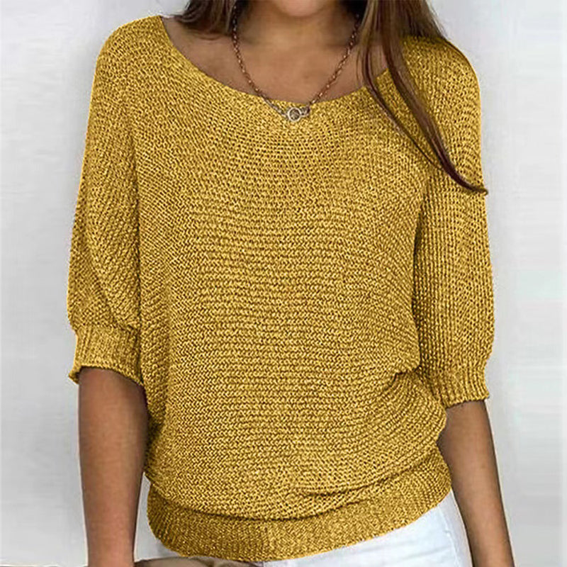 Solid Color Casual Sweater