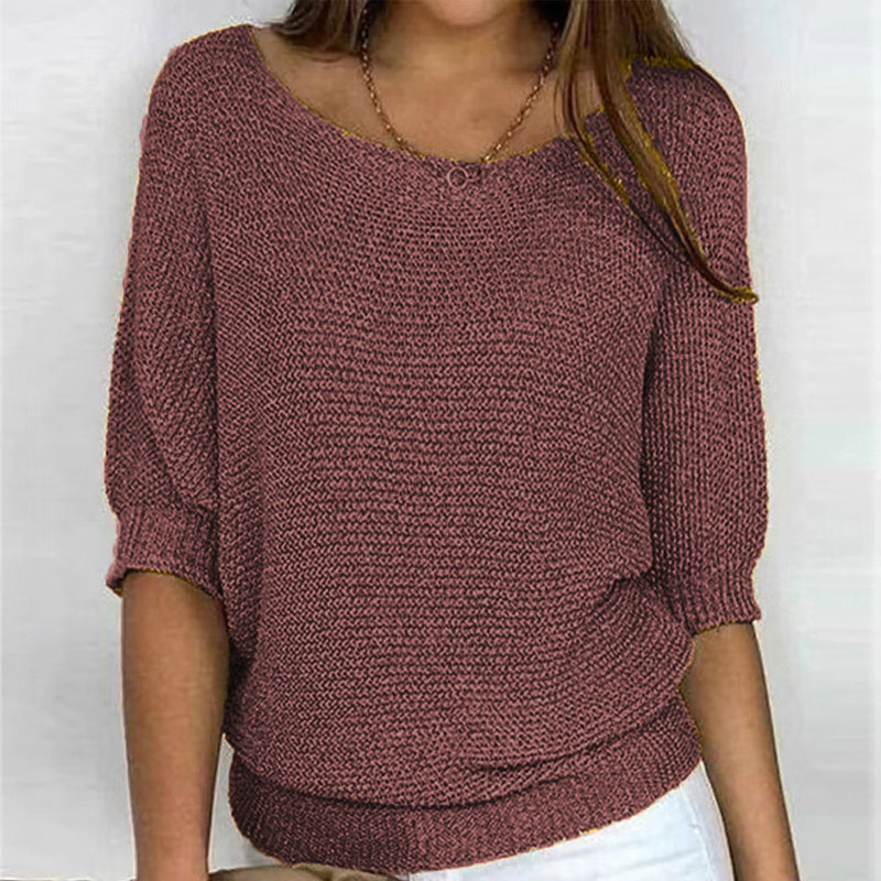 Solid Color Casual Sweater