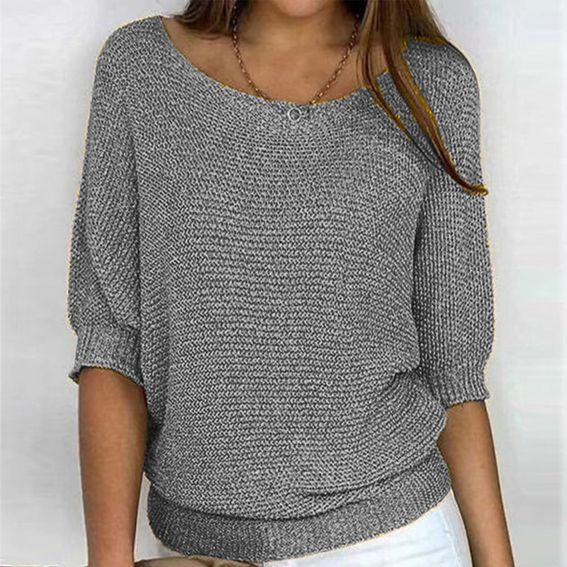 Solid Color Casual Sweater