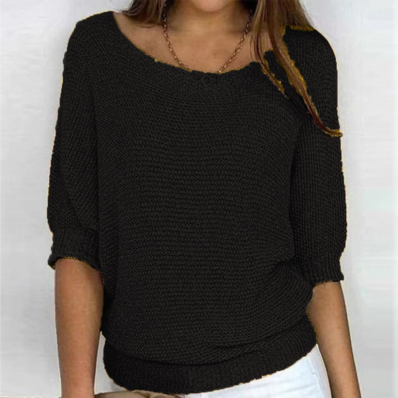 Solid Color Casual Sweater