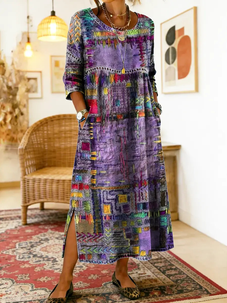 Soraya™ | Ethnic Patchwork Cotton Dress