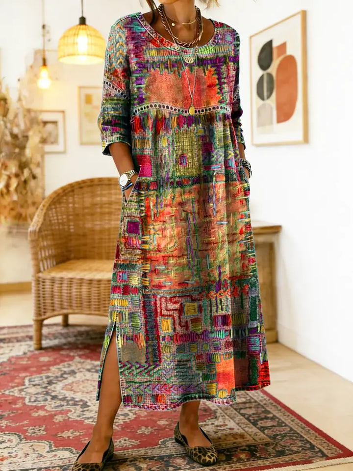 Soraya™ | Ethnic Patchwork Cotton Dress