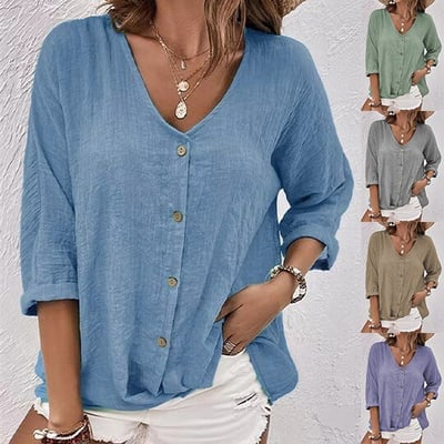 Casual V-neck top for women