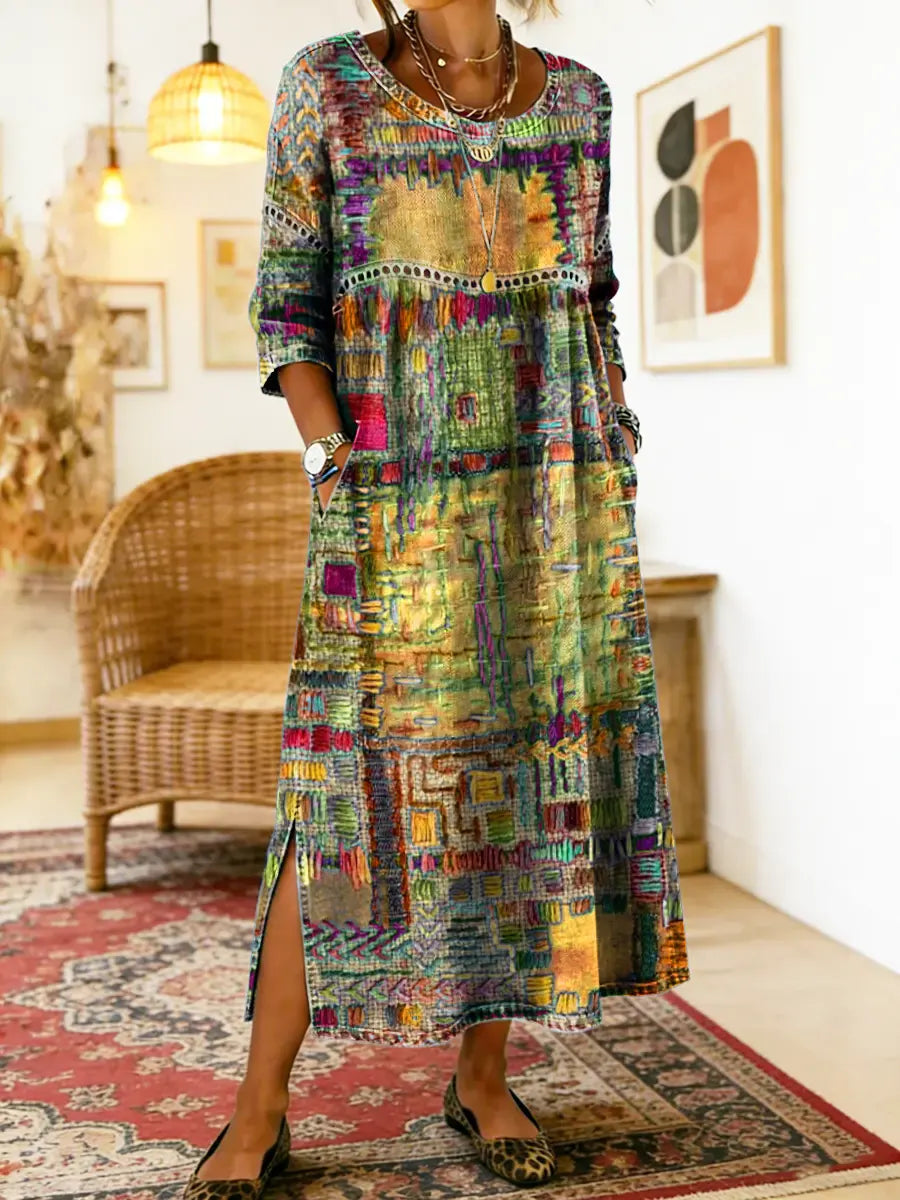 Soraya™ | Ethnic Patchwork Cotton Dress
