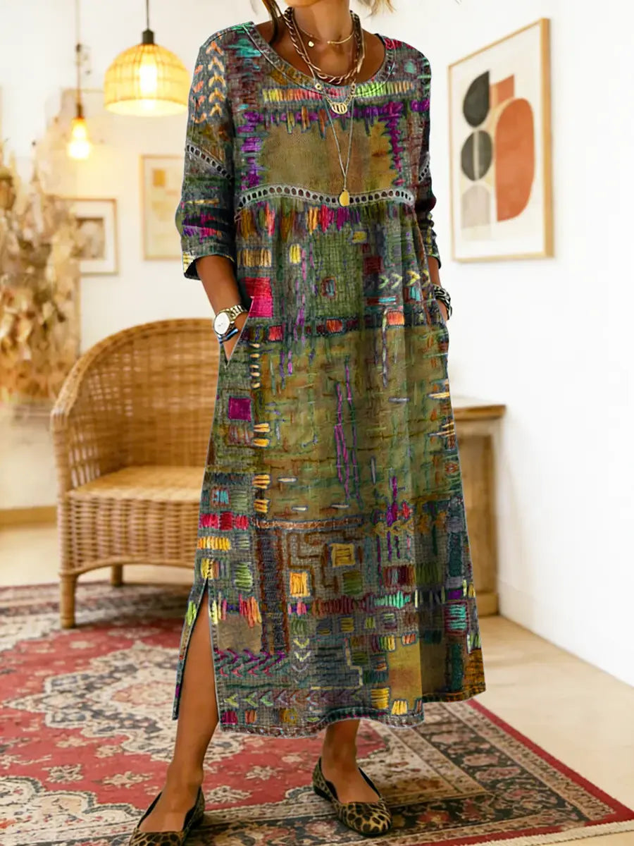 Soraya™ | Ethnic Patchwork Cotton Dress