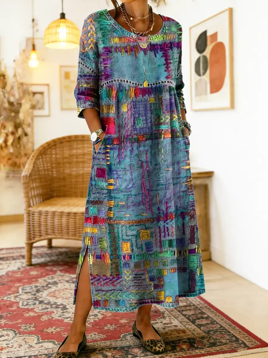 Soraya™ | Ethnic Patchwork Cotton Dress