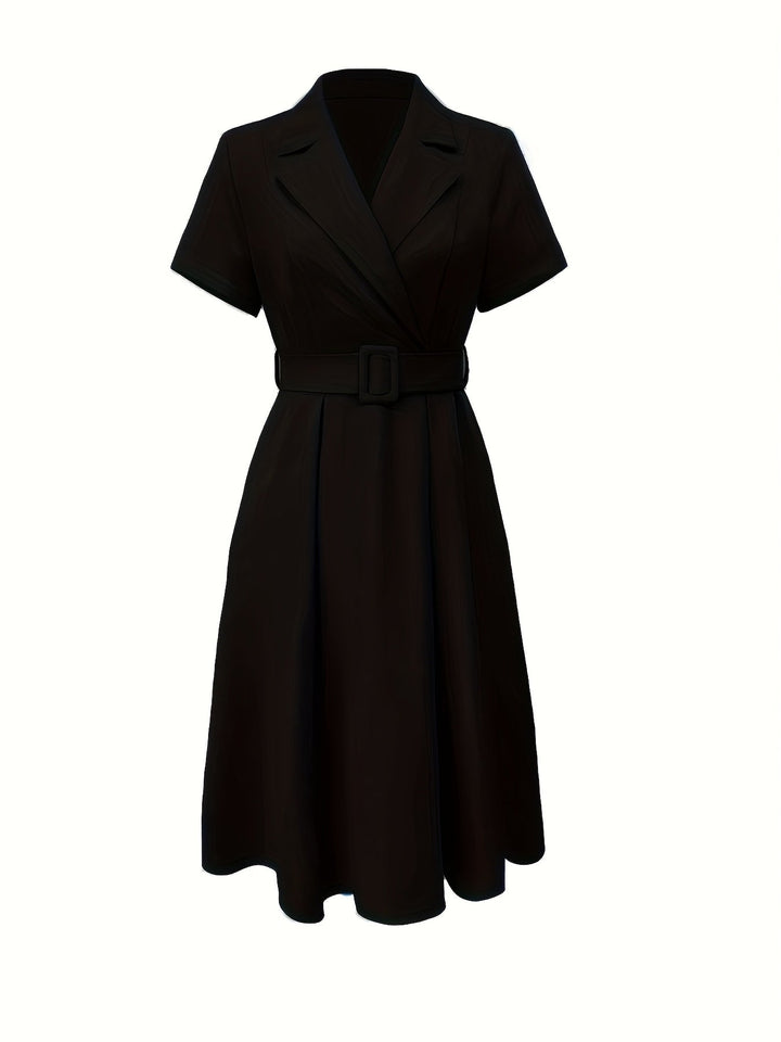 Celina Bloom | Elegant Black A-Line Dress