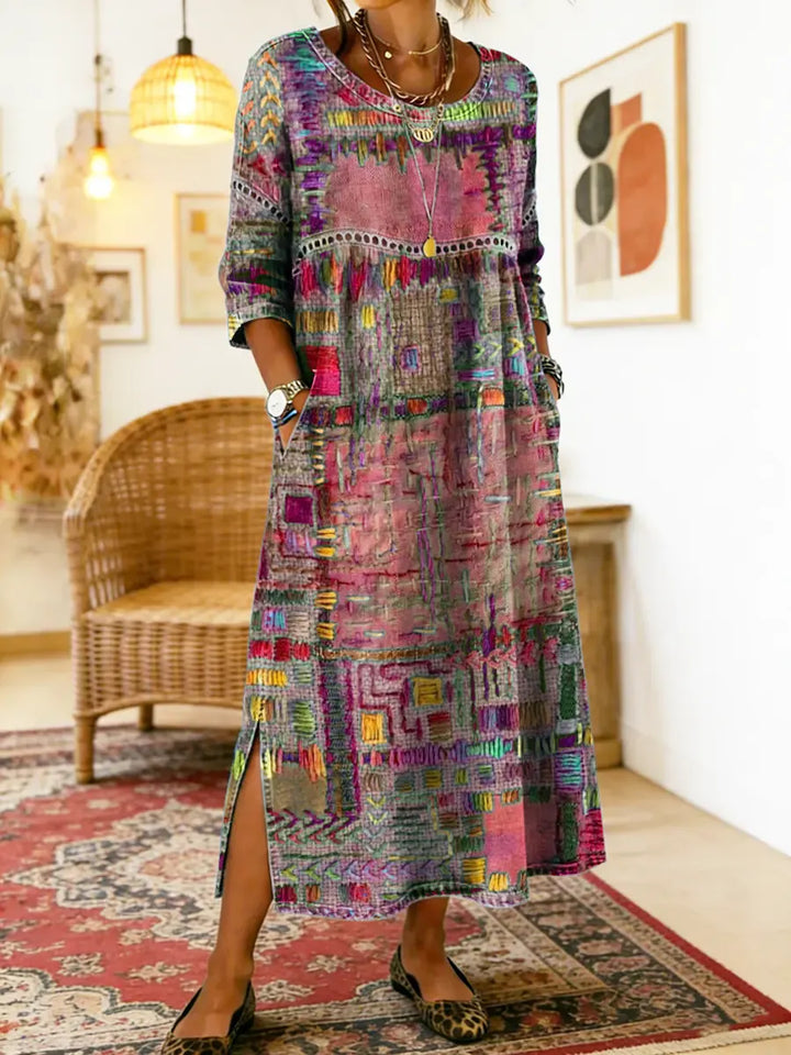 Soraya™ | Ethnic Patchwork Cotton Dress