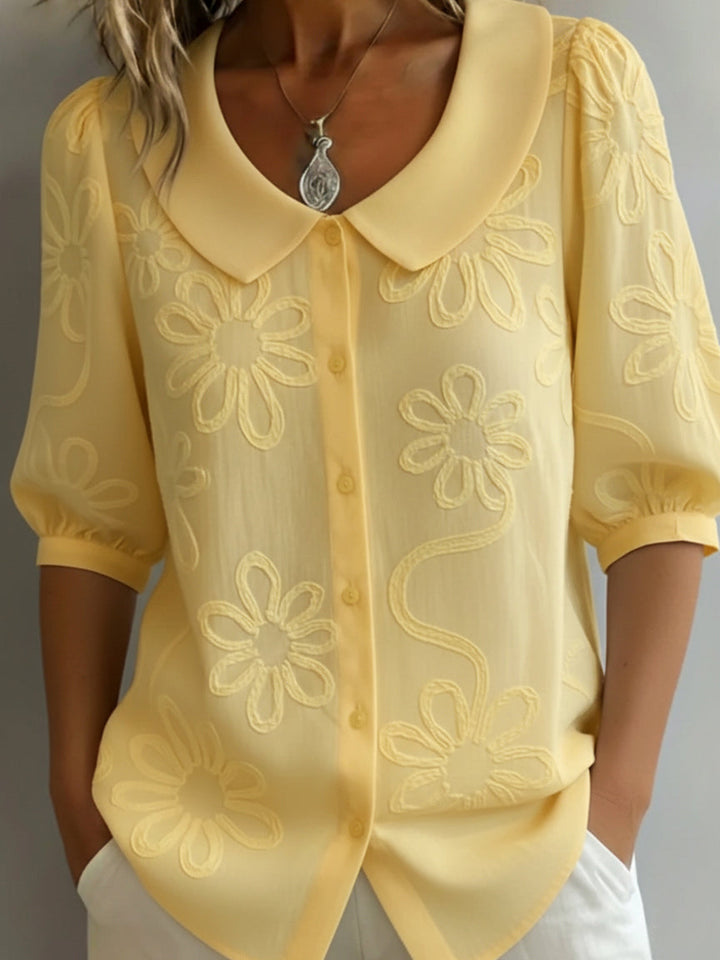 Seraphina – Vintage Floral Embroidered Shirt