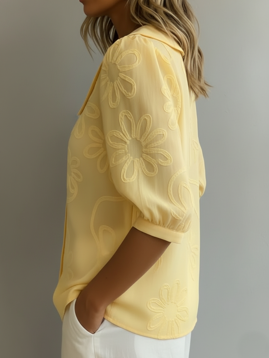 Seraphina – Vintage Floral Embroidered Shirt