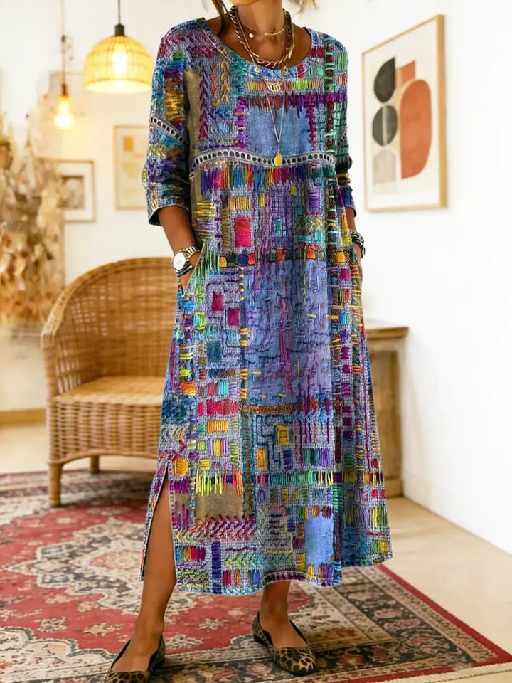 Soraya™ | Ethnic Patchwork Cotton Dress