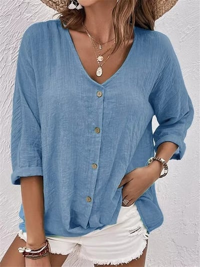 Casual V-neck top for women