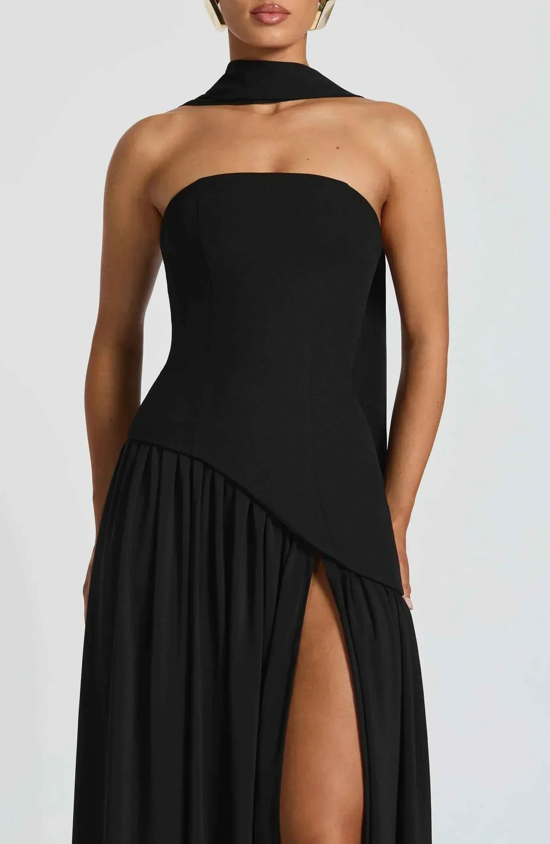 Maliyah | Long Wedding Dress with Slit and Drapery