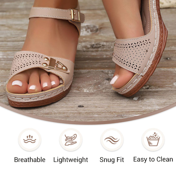 Women's Chunky Heel Ankle Strap Sandals – Elegant & Comfortable